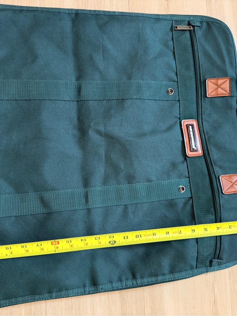 Vintage Air Express Garment Bag Green Travel Suit Carrier Hanging Luggage - Picture 5 of 8